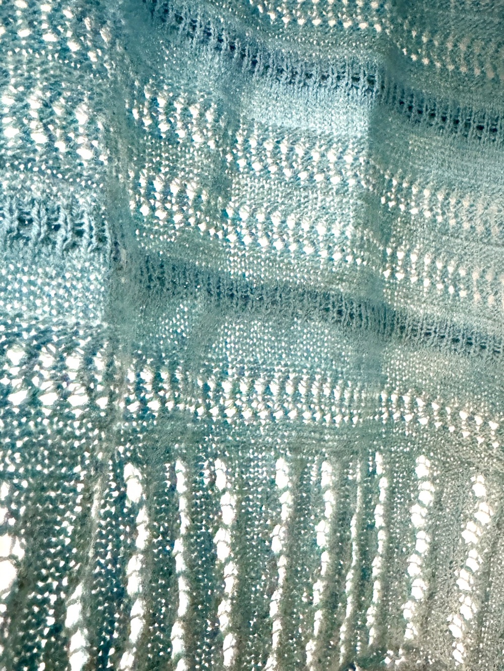 Democracy Light Blue Knit Ruffle Sweater - Picture 7 of 8